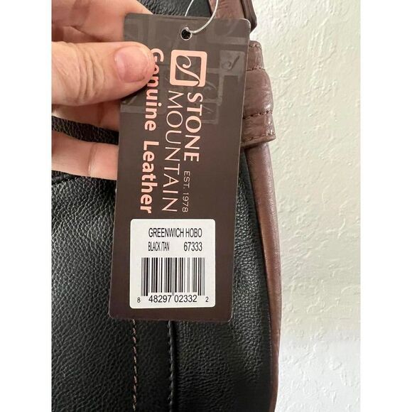 Stylish Black and Brown Leather Handbag - Picture 9 of 9